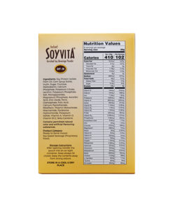 SOYVITA - DIETARY FIBRE REGULAR | LACTOSE FREE | ENRICHED SOY BEVERAGE POWDER | Serves-8 (200 Gms) | BACK SIDE VIEW