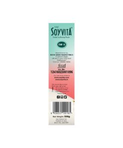SOYVITA - SWEETENED STRAWBERRY | LACTOSE FREE | ENRICHED SOY BEVERAGE POWDER | Serves-15 (500 Gms) | LEFT SIDE VIEW